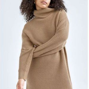 Aritzia Wilfred Camel Knit Montpellier Dress Turtleneck